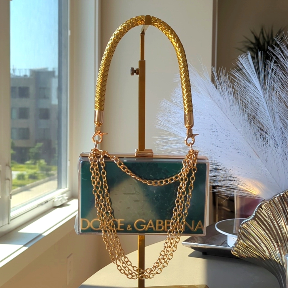 SOLD | Dolce & Gabbana Paper Shopping Bag Upcycled Novelty Clutch - Picture 2 of 8